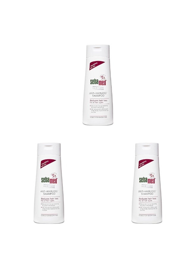 Sebamed Anti Hairloss Shampoo 200Ml | Ph 5.5 | Reduces Hairloss | Caffeine & Gingko Biloba | All Hair Types | Pack of 3 - Image 1